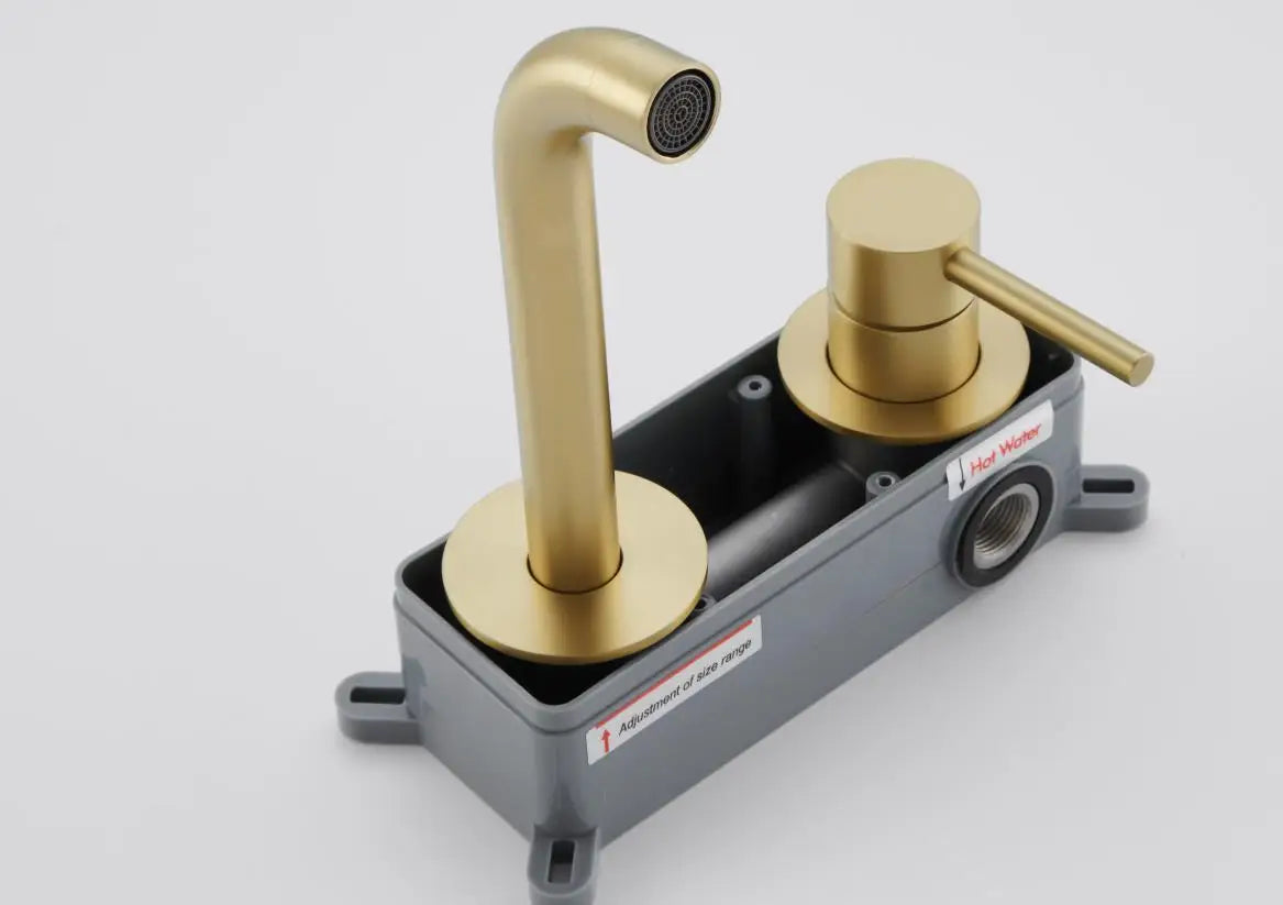 RVS badkamerkraan - Wandmengkraan met warm en koud water