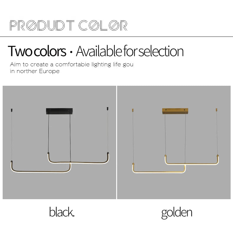 Moderne Kronleuchter, LED-Pendelleuchten aus Aluminium für Esszimmer