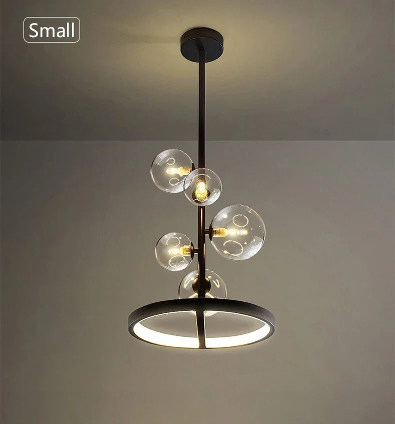 NOSTAGA Glazen Cirkel Hanglamp – LED Kroonluchter