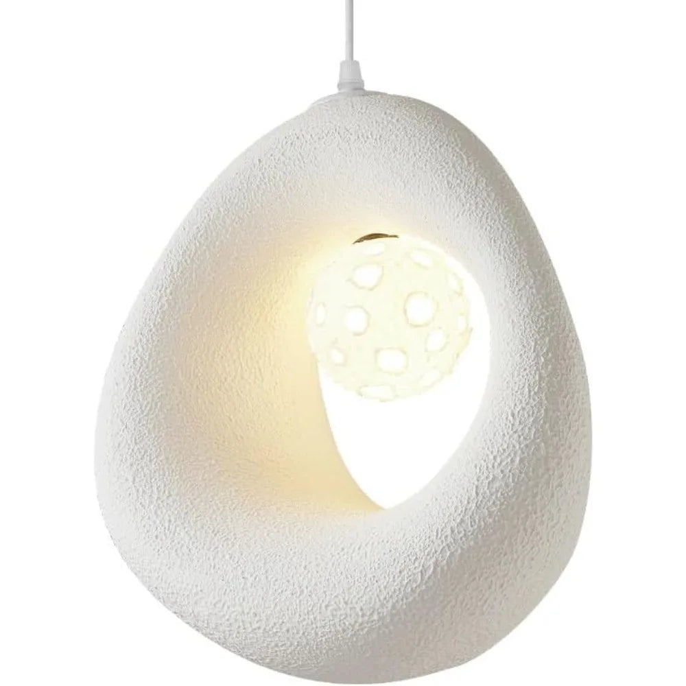 Moderne Wabi-Sabi hanglamp - Witte getextureerde plafondlamp