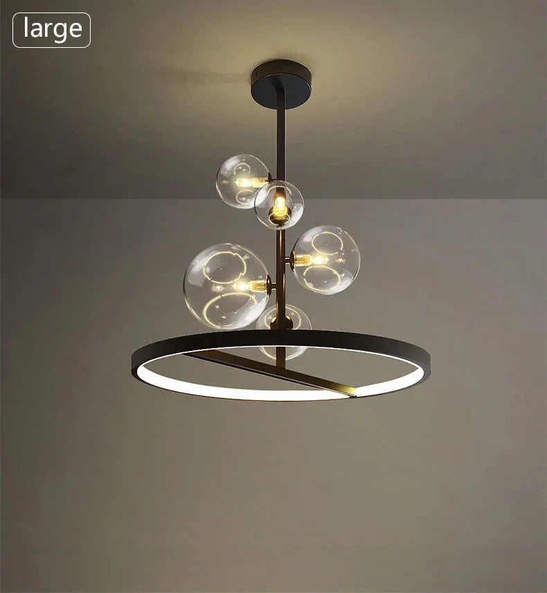 NOSTAGA Glazen Cirkel Hanglamp – LED Kroonluchter