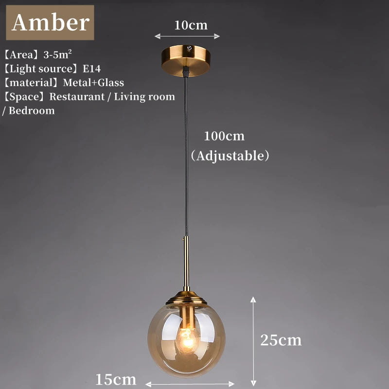 Nordic glazen hanglamp - moderne LED-kroonluchter voor woon- en eetkamer