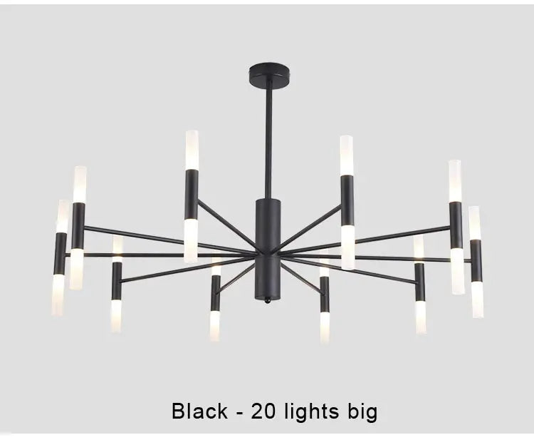 Moderne LED-Pendelleuchte im nordischen Design – G4-Kronleuchter Schwarz/Gold