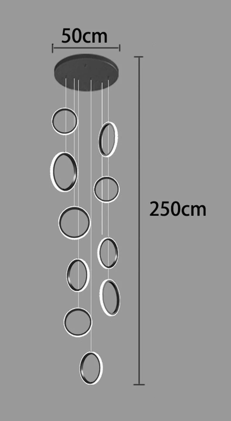 Treppenhaus-Kronleuchter mit Kristallring – Modern für Treppenhäuser und hohe Decken
