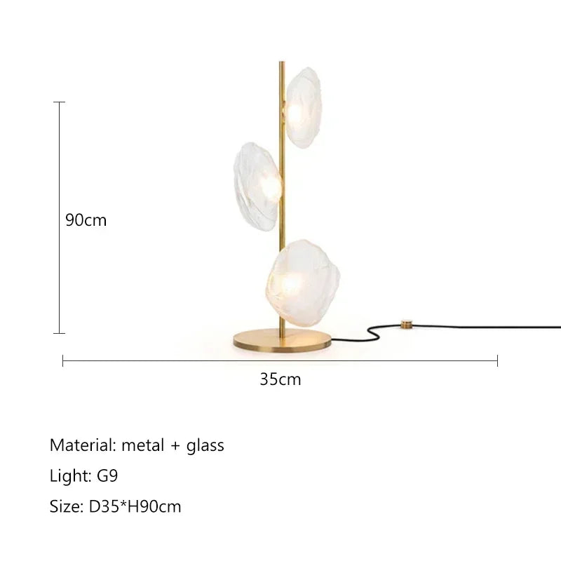 Scandinavische glazen LED-vloerlamp - Moderne design staande lamp voor woonkamer en slaapkamer