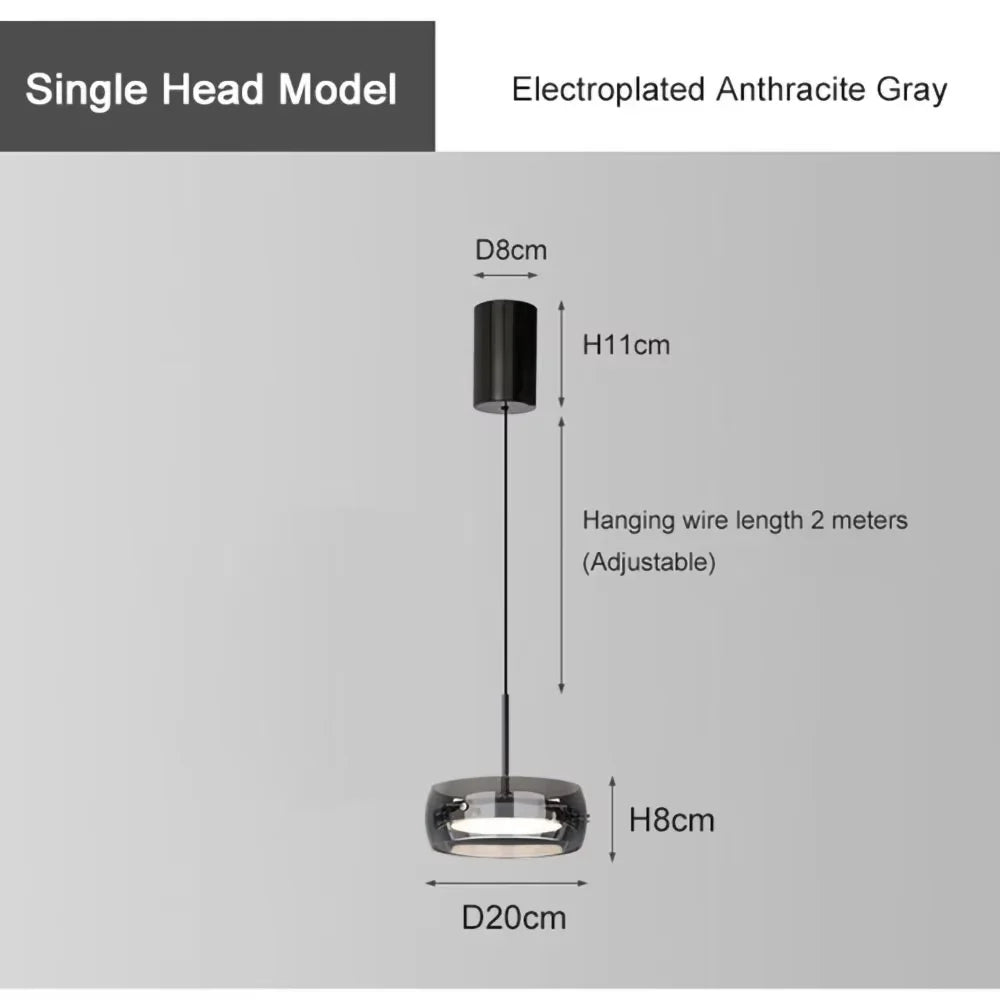 Glazen hanglamp - moderne LED-kroonluchter voor woon- en eetkamer