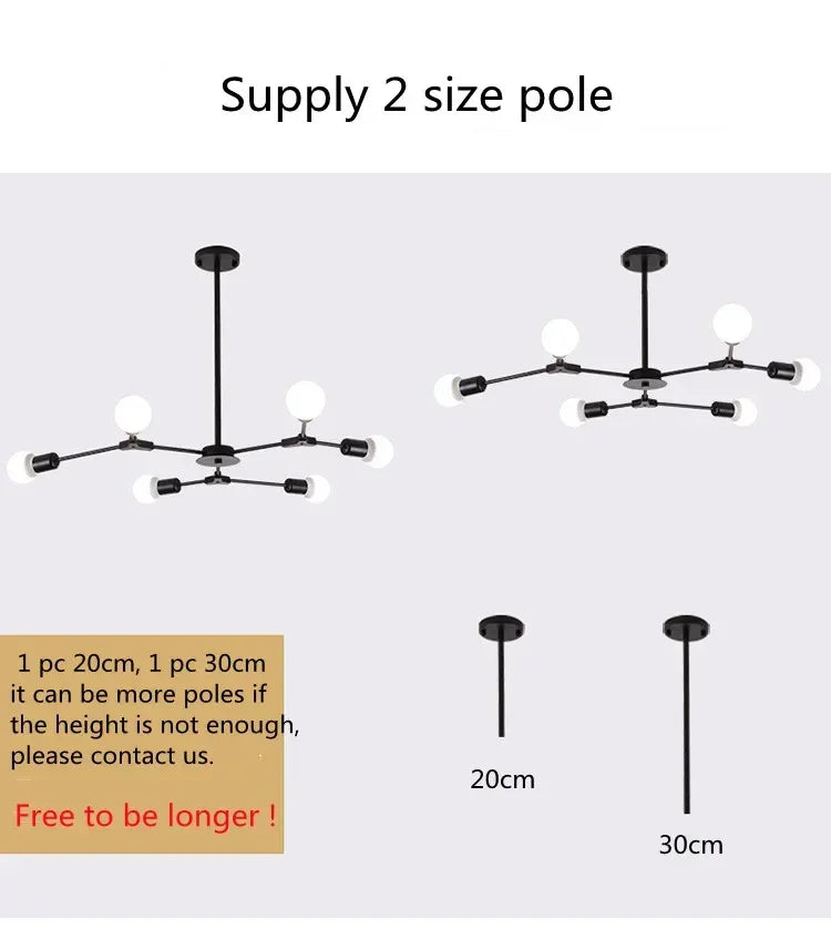 Sputnik kroonluchter - Modern Art Deco moleculair plafond