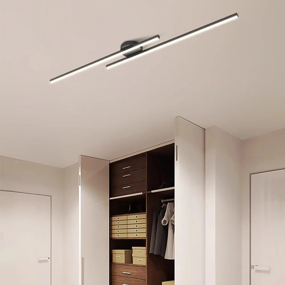 Modern LED Ceiling Light - Long Aluminum Linear Fixture for Hallway & Office