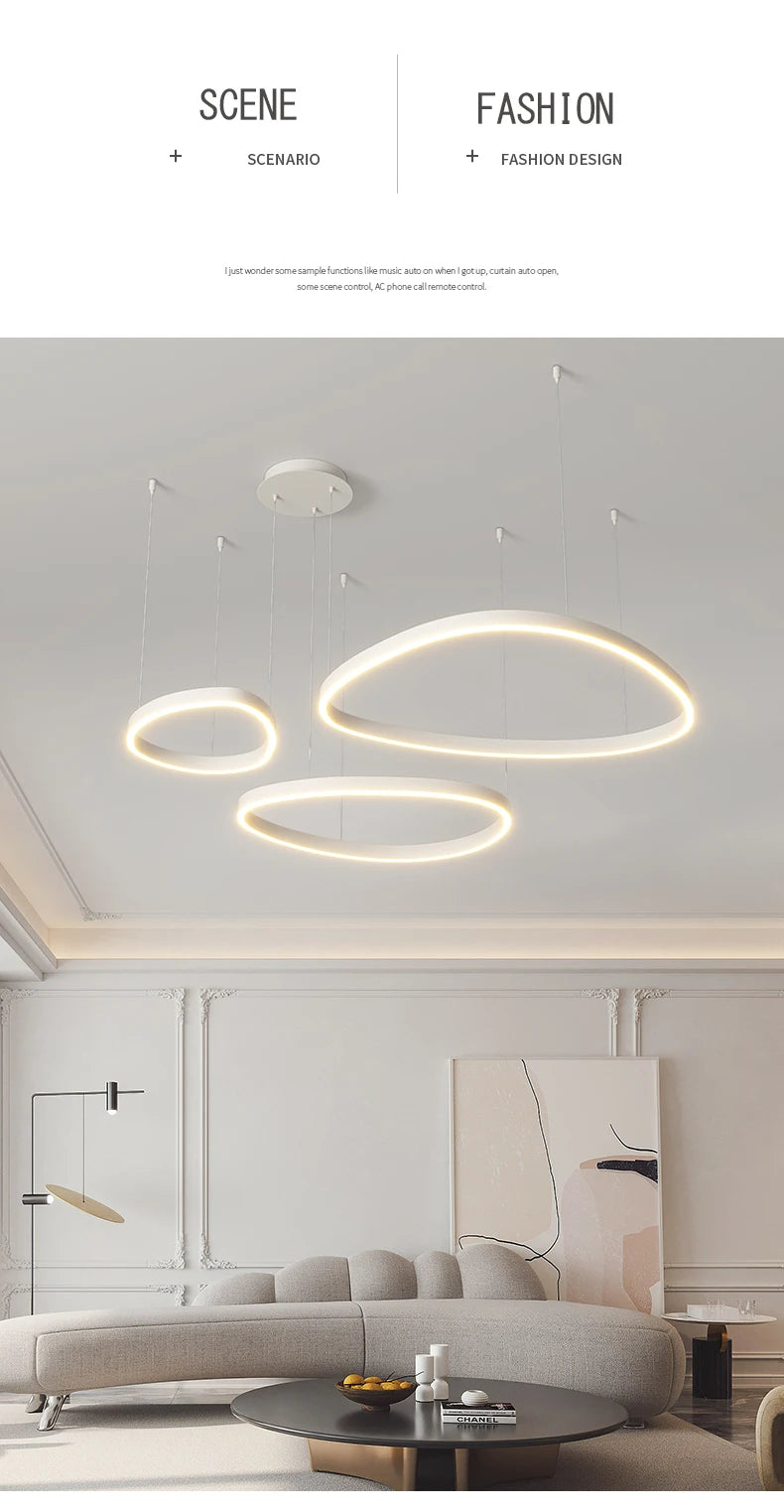 LED-Ring-Kronleuchter – Moderne Pendelleuchte für Wohnzimmer, Schlafzimmer und Esszimmer