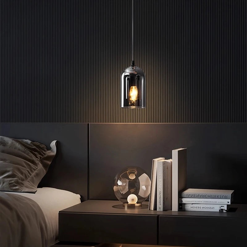 Moderne Hanglamp – Glas & IJzer, 1 of 3 Koppen, Dimbaar