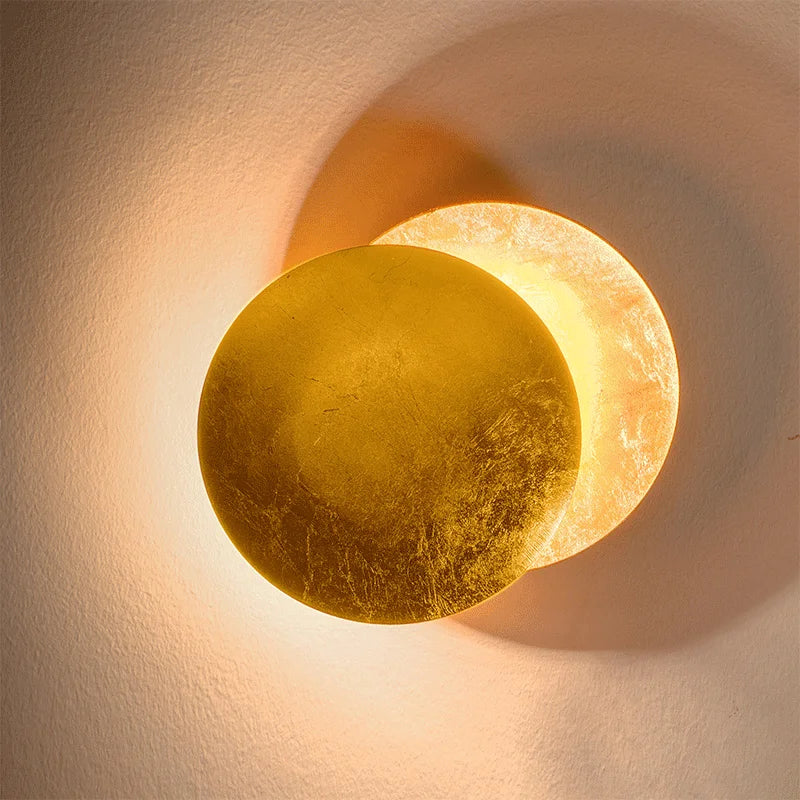 Wandlamp Moon Concept Zonsverduistering - Scandinavische vintage messing wandlamp 20 cm