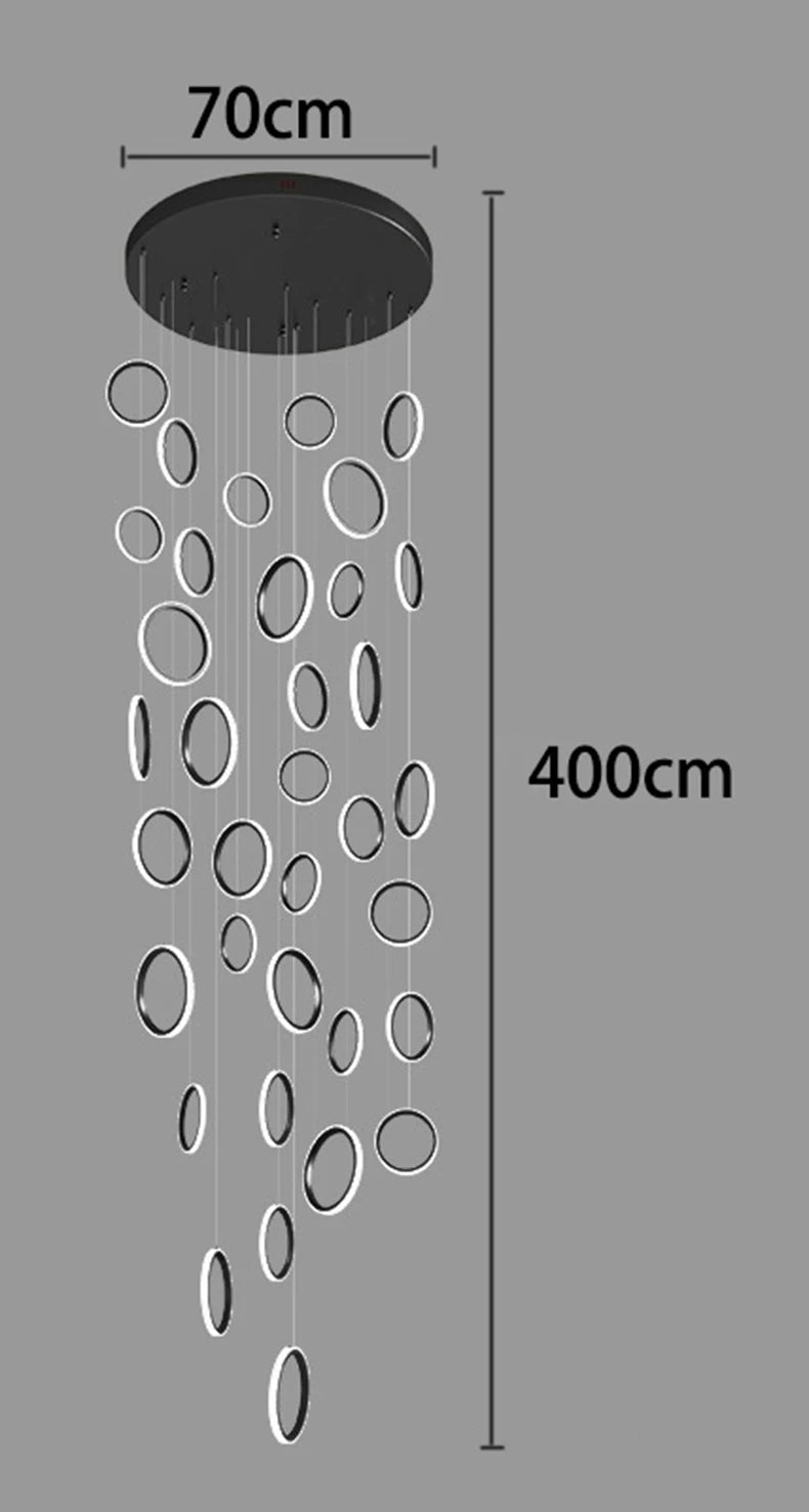 Treppenhaus-Kronleuchter mit Kristallring – Modern für Treppenhäuser und hohe Decken