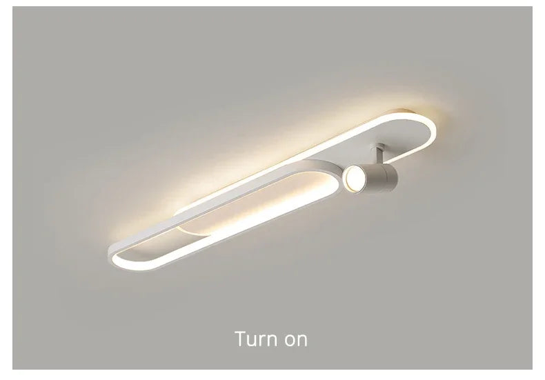Dimbare led-plafondlamp met spotlight – 60/80/100/120 cm | Zwart, wit of goud