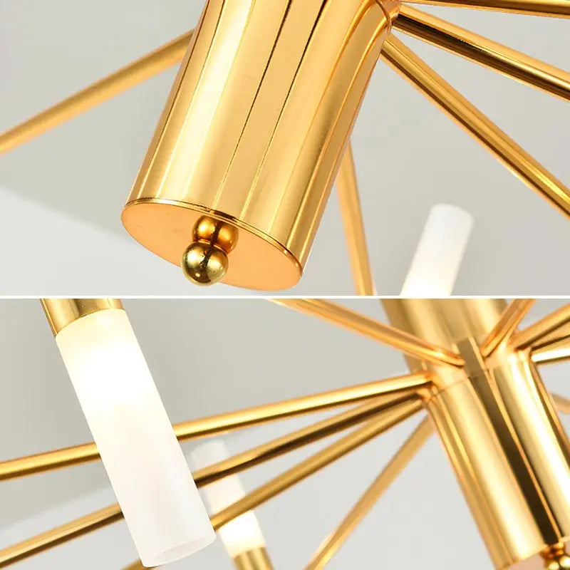 Moderne LED-Pendelleuchte im nordischen Design – G4-Kronleuchter Schwarz/Gold