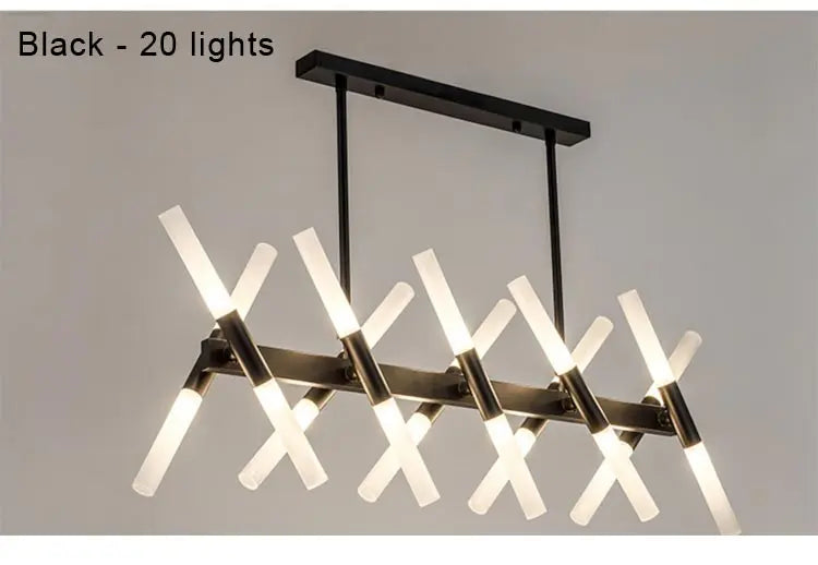 Moderne LED-Pendelleuchte im nordischen Design – G4-Kronleuchter Schwarz/Gold