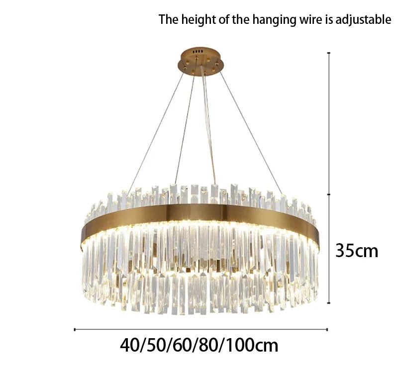 Luxe kristallen kroonluchter - Nordic moderne gouden hanglamp voor woonkamer en eetkamer