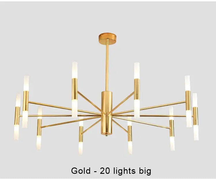 Moderne LED-Pendelleuchte im nordischen Design – G4-Kronleuchter Schwarz/Gold