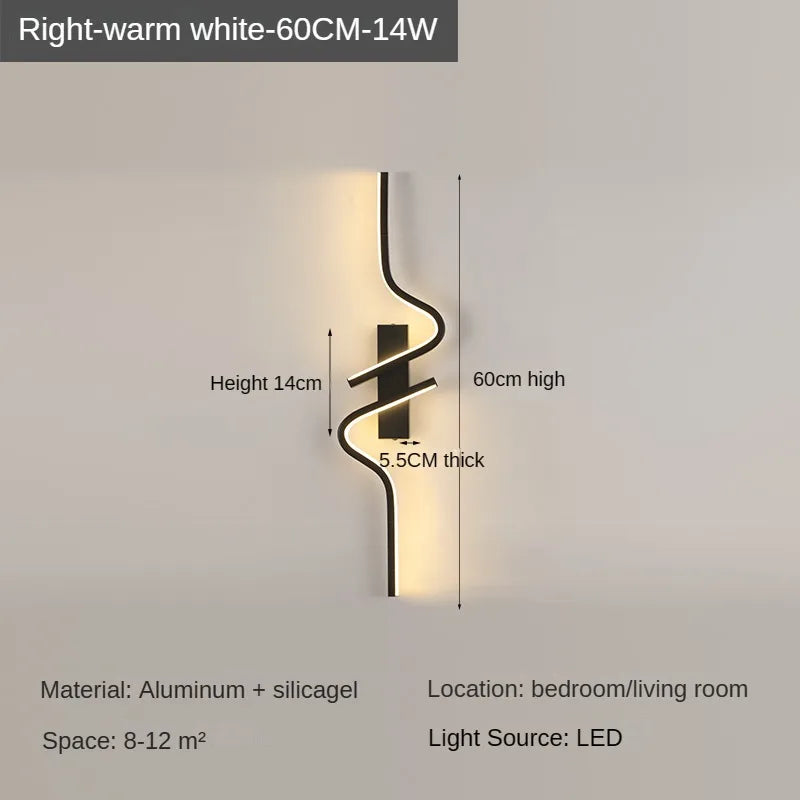 Moderne LED-wandlamp - Minimalistische striplamp voor naast het bed