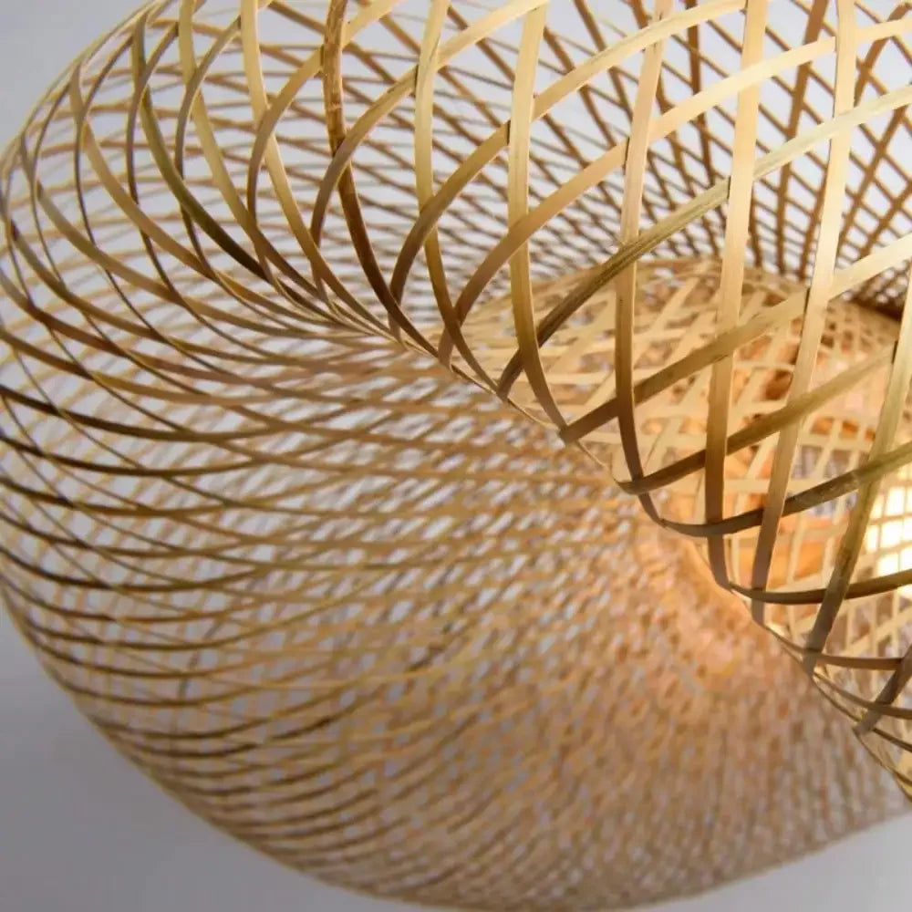 Hand-Woven Bamboo Pendant Light - Natural Rattan Chandelier