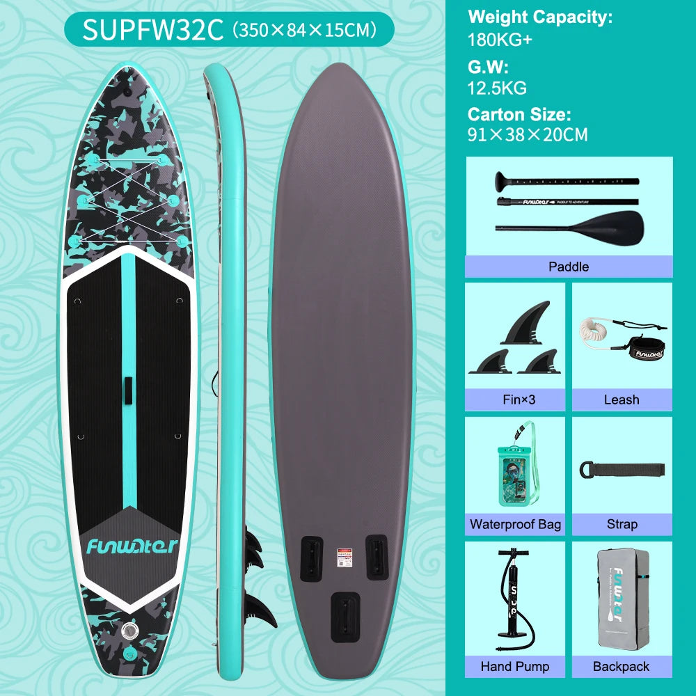 Opblaasbaar supboard met premium accessoires en draagtas