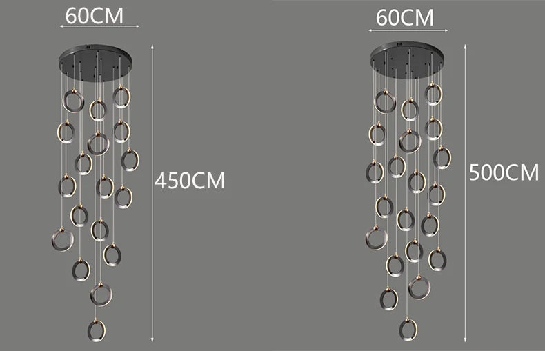 Octo - Moderne LED hanglamp kroonluchter voor woonkamer en trap