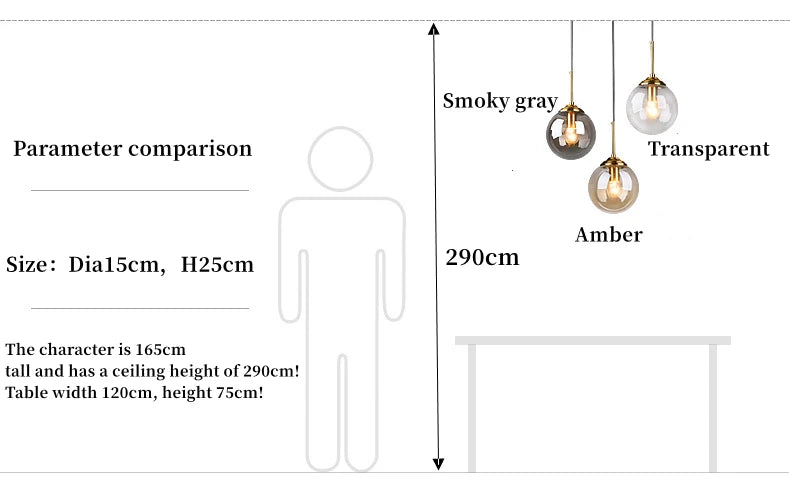 Nordic glazen hanglamp - moderne LED-kroonluchter voor woon- en eetkamer