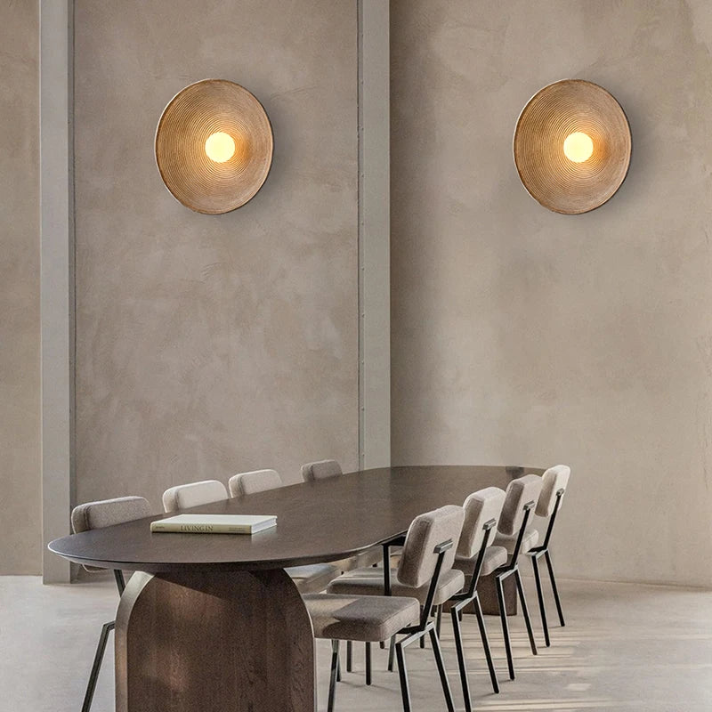 Luna ronde wandlamp - Wabi-Sabi harslamp