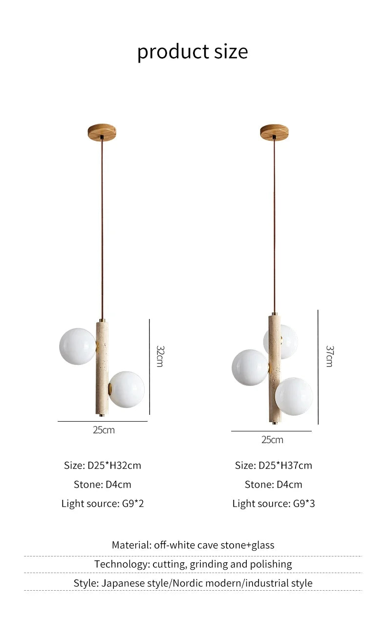 Cave Stone LED Pendant Lamp - Modern Nordic Style