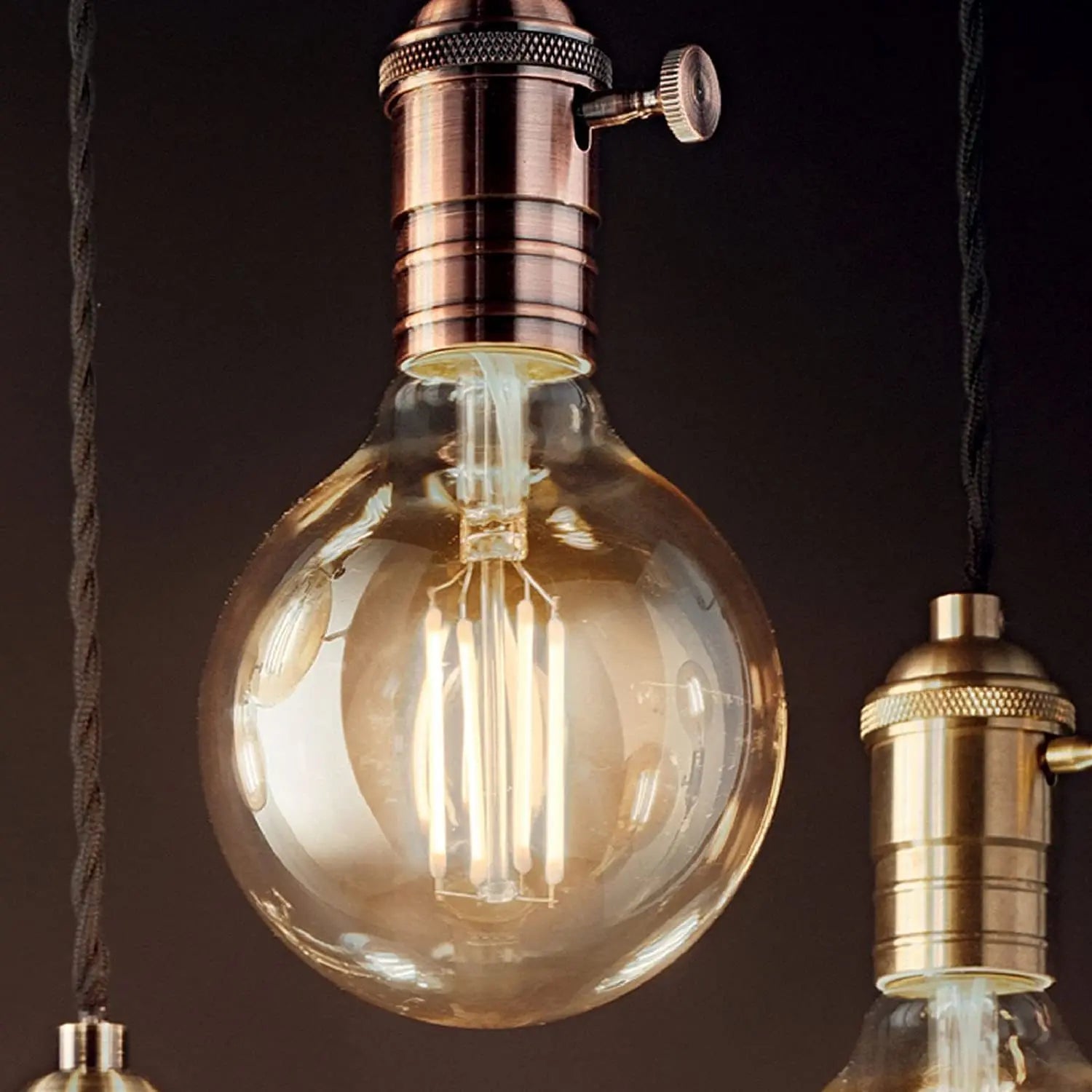 G80 LED Edison-lamp E27 dimbaar 10W vintage bolvormige lamp warm wit 2700K amberkleurig glas retro gloeidraad decoratieve lamp 220V energiebesparend