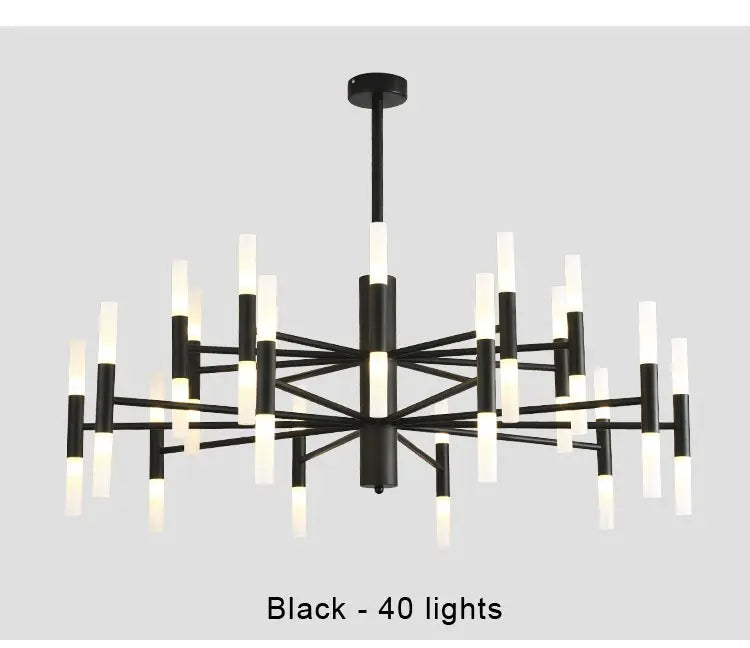 Moderne LED-Pendelleuchte im nordischen Design – G4-Kronleuchter Schwarz/Gold