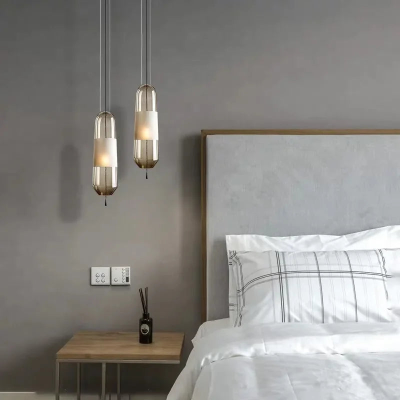Aurora Glow - Scandinavische hanglamp met amberkleurig glas
