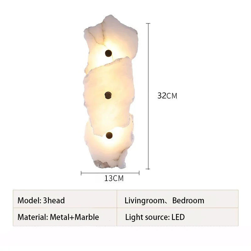 LED-wandlamp van marmer en koper