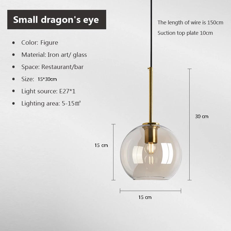 Nordic Loft Glass Stone Pendant Light - Industrial Design