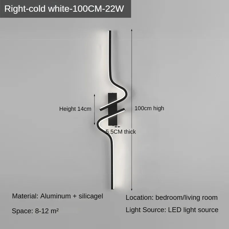 Moderne LED-wandlamp - Minimalistische striplamp voor naast het bed