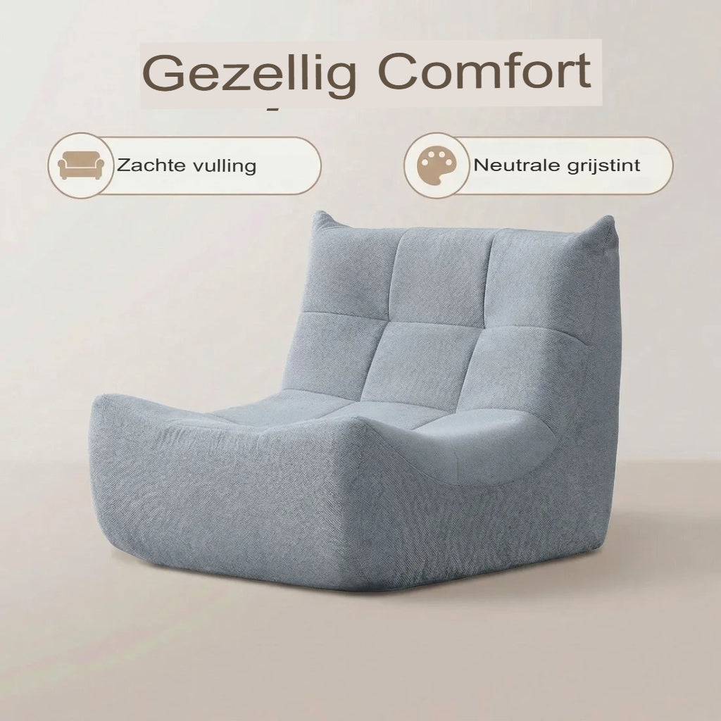 Relaxstoel Wagrex fauteuil Loungestoel – Schuim met hoge dichtheid, Chenillestof 96x71,5x77cm