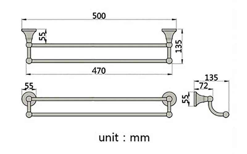Moderne badkameraccessoireset van messing - elegant en duurzaam