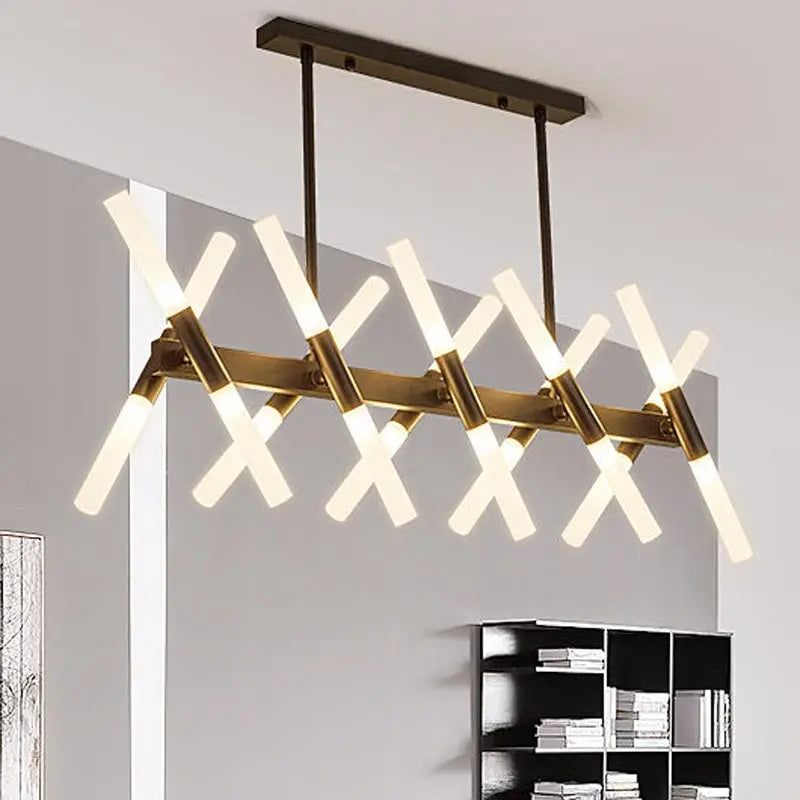 Moderne LED-Pendelleuchte im nordischen Design – G4-Kronleuchter Schwarz/Gold