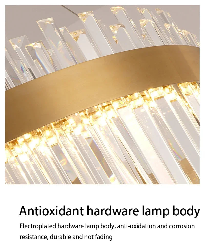 Luxe kristallen kroonluchter - Nordic moderne gouden hanglamp voor woonkamer en eetkamer