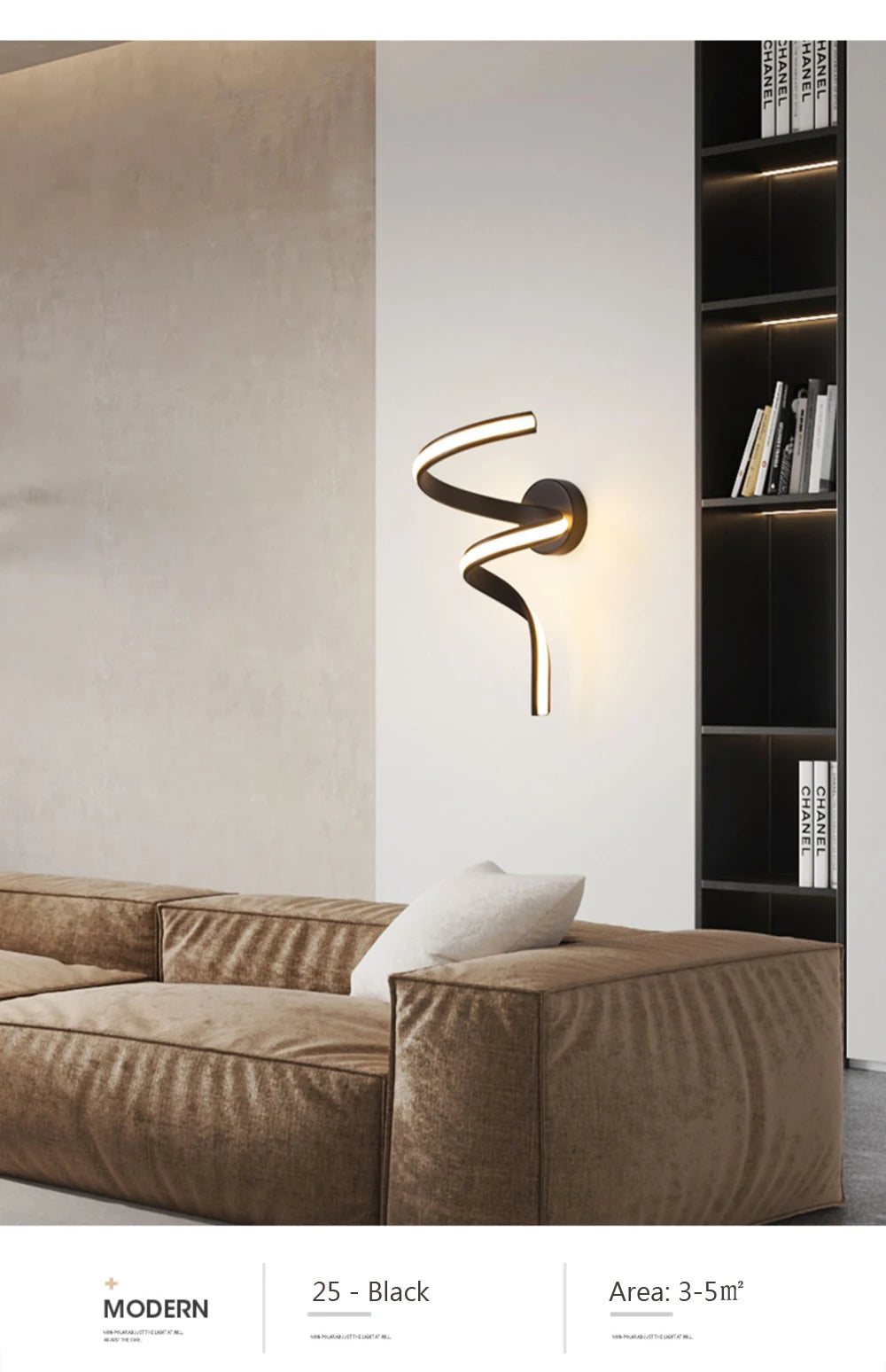LED-Wandleuchte – Modernes Spiraldesign
