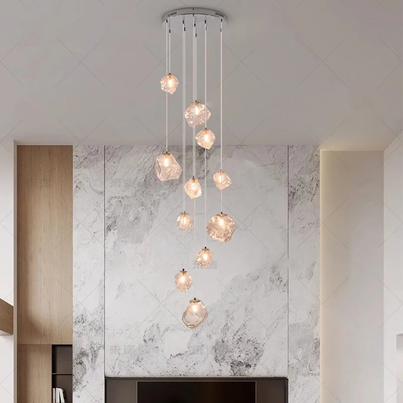 Moderne LED-Ringpendelleuchte – 11 Ringe, dimmbar mit Fernbedienung