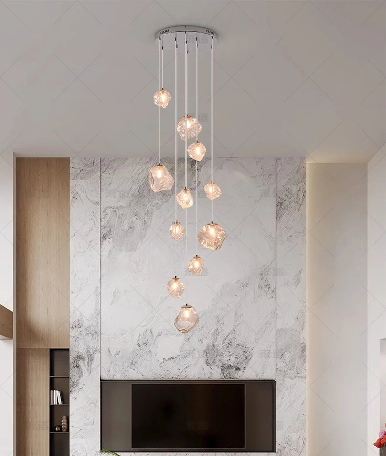 Moderne LED-Ringpendelleuchte – 11 Ringe, dimmbar mit Fernbedienung