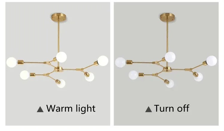 Sputnik kroonluchter - Modern Art Deco moleculair plafond