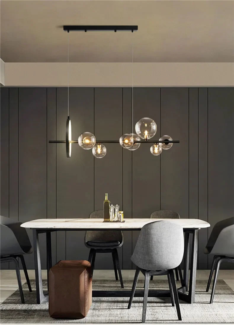 NOSTAGA Glazen Cirkel Hanglamp – LED Kroonluchter