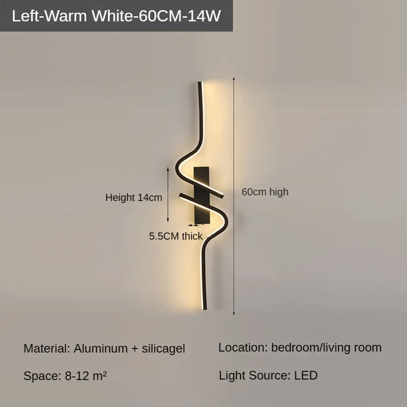 Moderne LED-wandlamp - Minimalistische striplamp voor naast het bed