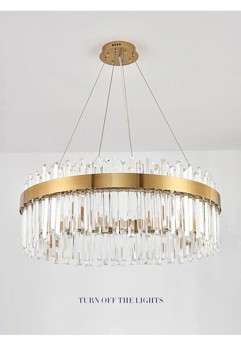 Luxe kristallen kroonluchter - Nordic moderne gouden hanglamp voor woonkamer en eetkamer