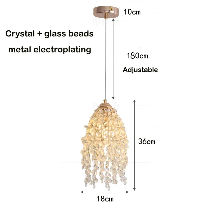 Kristallen kralen hanglamp - achthoekig ontwerp