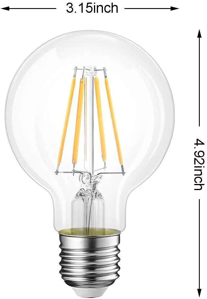 G80 LED Edison-lamp E27 dimbaar 10W vintage bolvormige lamp warm wit 2700K amberkleurig glas retro gloeidraad decoratieve lamp 220V energiebesparend