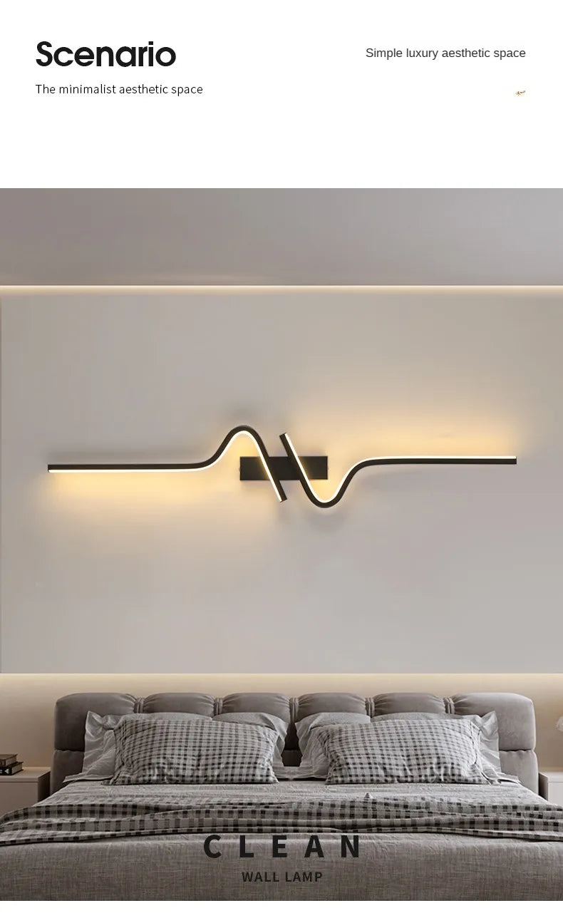 Moderne LED-wandlamp - Minimalistische striplamp voor naast het bed