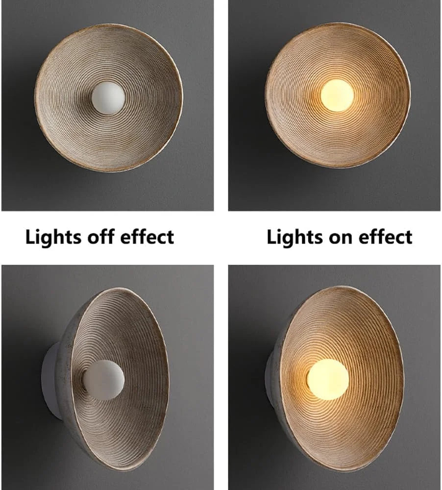 Luna ronde wandlamp - Wabi-Sabi harslamp