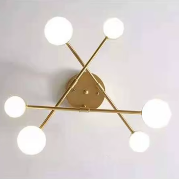 Moderne industriële plafondlamp - 6-lichts metalen armatuur